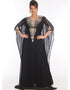 Women Black Georgette Hand Embroidery Party Wear Kaftan
