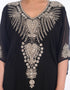 Women Black Georgette Hand Embroidery Party Wear Kaftan