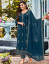 Rama Pant style Suit Faux Georgette Salwar Kameez in Swaroshki Embroidery, Embroidery & Lace Work