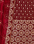 Maroon Palazzo style Salwar Suit Georgette Salwar Kameez in Embroidery, Stone & Lace Work Closure View Embroidery Back side View