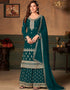 Bottle Green Faux Georgette Palazzo Suit
