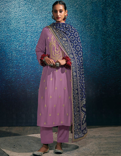 Lavender Modal Silk Pant Suit