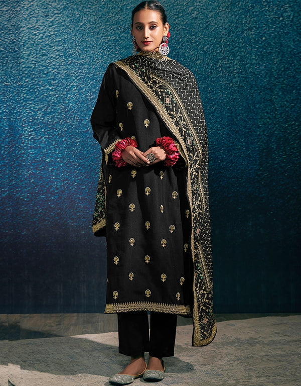 Black Modal Silk Pant Suit