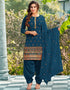 Teal Patiyala style Salwar Suit Faux Georgette Salwar Kameez in Embroidery, Sequins & Lace Work