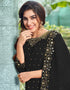 Black Patiyala style Salwar Suit Faux Georgette Salwar Kameez in Embroidery, Daimond, Real Mirror & Lace Work Closure View