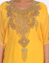 Chic Yellow Georgette Hand Embroidery Party Wear Kaftan