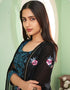 Black Palazzo style Suit Georgette Salwar Kameez in Embroidery, Heavy Sequins & Lace Work Closure View Embroidery