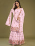Designer Party Wear Readymade Salwar Suit Pink Georgette Sharara Suit Front View