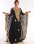 Modest Black Georgette Hand Embroidery Party Wear Kaftan