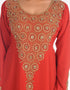 Islamic Red Georgette Hand Embroidery Party Wear Kaftan