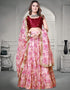Traditional Party Wear Heavy Lehenga Choli Red Silk Satin Lehenga Choli Front View