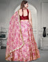 Traditional Party Wear Heavy Lehenga Choli Red Silk Satin Lehenga Choli Front View