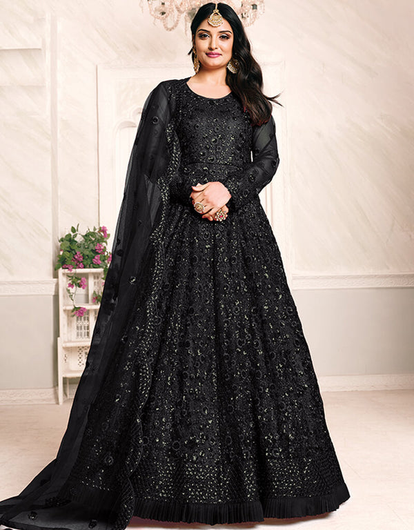 Black Net Anarkali Anarkali
