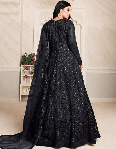 Black Net Anarkali Anarkali Closure View