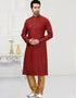 Maroon Kurta Cotton Printed Churidar