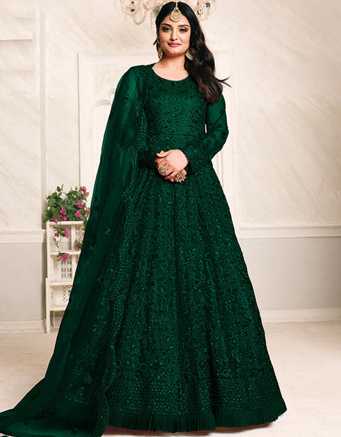 Green Net Anarkali Anarkali