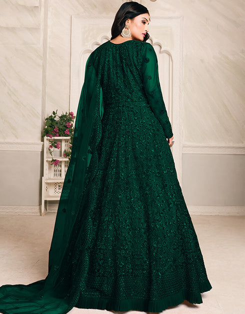 Green Net Anarkali Anarkali Closure View