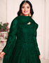 Green Net Anarkali Anarkali Back View