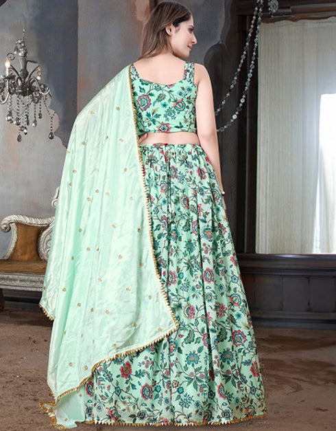 Traditional Party Wear Heavy Lehenga Choli Twilight Blue Weightless Lehenga Choli Front View