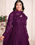 Purple Net Anarkali Anarkali Back View