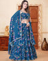 Traditional Party Wear Heavy Lehenga Choli Light Navy Weightless Lehenga Choli Close-up View