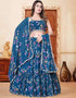 Traditional Party Wear Heavy Lehenga Choli Light Navy Weightless Lehenga Choli Back View