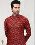 Maroon Kurta Cotton Printed Churidar Closure View