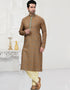 Light Brown Kurta Cotton Printed Churidar