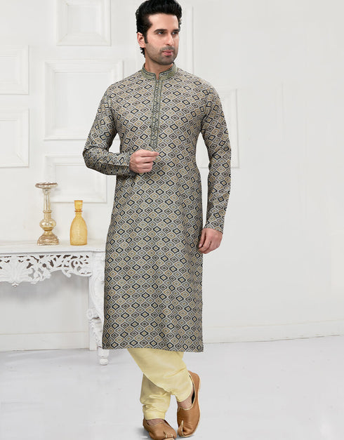 Multi Color Kurta Cotton Printed Churidar