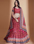Exquisite Crochet Embroidered Lehenga Choli Collection Rani Pink Chinon Lehenga Choli Front View