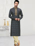 Navy Blue Kurta Cotton Printed Churidar