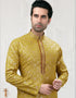 Mustard Yellow Kurta Cotton Printed Churidar Closure View