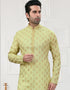 Light Pista Kurta Cotton Printed Churidar Closure View