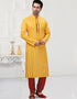 Yellow Kurta Cotton Printed Churidar