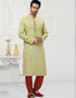 Light Pista Kurta Cotton Printed Churidar