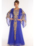 Muslimah Royal Blue Georgette Hand Embroidery Party Wear Kaftan