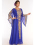 Muslimah Royal Blue Georgette Hand Embroidery Party Wear Kaftan
