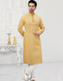 Light Yellow Kurta Cotton Printed Churidar