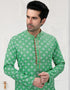 Pastel Green Kurta Cotton Printed Churidar Closure View