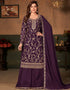 Purple Faux Georgette Palazzo Suit