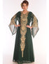 Chic Bottle Green Georgette Hand Embroidery Party Wear Kaftan
