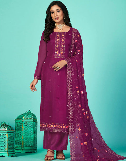 Violet Organza Pant Straight