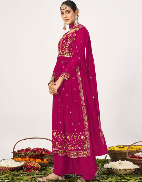 Rani Pink Georgette Palazzo Straight