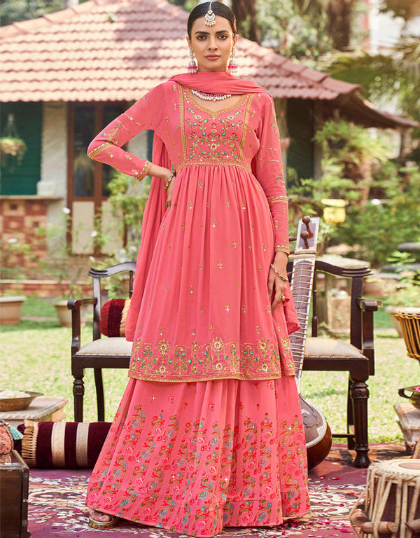 Gajri Georgette Lehenga Suit