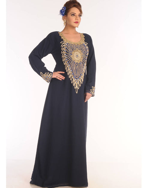 Trendy Black Georgette Hand Embroidery Party Wear Kaftan