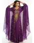 Modern Wine Georgette Hand Embroidery Party Wear Kaftan
