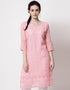 Pink Georgette Pant Straight Closure View