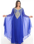 Islamic Royal Blue Georgette Hand Embroidery Party Wear Kaftan