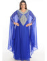 Islamic Royal Blue Georgette Hand Embroidery Party Wear Kaftan