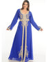 Women Royal Blue Georgette Hand Embroidery Party Wear Kaftan